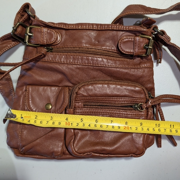 Brown Pleather Crossbody Bag - Picture 4 of 5